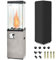 COSTWAY Outdoor Gas Patio Heater, 12 KW Flame Adjustment Portable Propane Fireplace with Lockable Wheels & Waterproof Cover, Real Flame Standing Floor Heater for Garden Camp BBQ Parties (Light Grey)