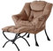 Welnow Lazy Chair mit Ottomane, moderner Lounge-Akzentstuhl mit Armlehnen und Einer Seitentasche, gepolstertes Sofa-Stuhl-Set für die Freizeit, Lesestuhl mit Fußstütze für kleine Räume, Eckstuhl