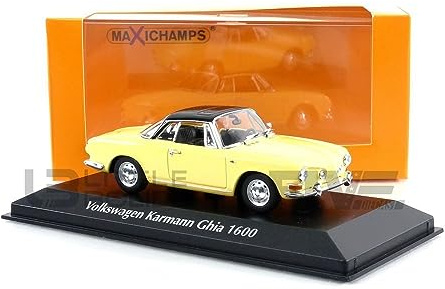 Minichamps 940050220 - Volks. Karmann GHIA 1600 Yellow & Black 1966 - maßstab 1/43 - Sammlerstück Miniatur