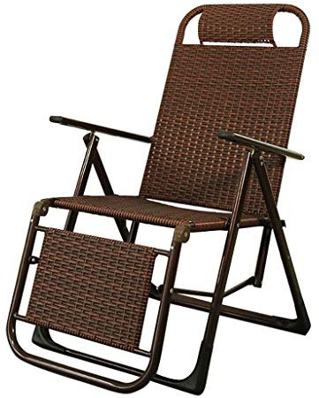 Sunloungers Rattan Liegestuhl | Zero Gravity Locking Recliner Chair Wohnzimmer Garten Rasen | Outdoor-Liegestuhl Oversize klappbar, braun