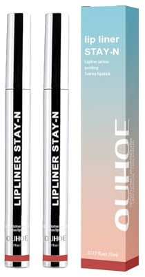 2 Pcs Peel Off Lip Liner Tattoo Lipstick for Fuller and More Contoured Lips Long-Lasting Nourishing Infused with Hyaluronic Acid & Vitamin E for All Skin Types