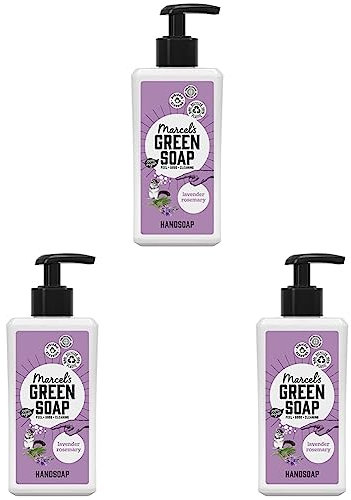 Marcel's Green Soap - Handseife Lavendel & Rosmarin - Spender - 100% Umweltfreundlich - 100% Vegan - 97% Biologisch abbaubar - 250 ml Handseife (Packung mit 3)