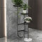 GUODDM Pflanzenständer - Blumenständer Outdoor, Metall-Pflanzenständer, Dreischichtiger Boden-Blumentopf-Aufbewahrungsständer, Gebrauchter, Heim-Eisen-Floristenregal-Topfständer (Color : Black)
