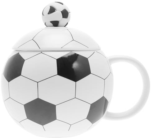 Sosoport 1ensemble Tasse Céramique Thème Football Avec Cuillère Mug Léger Et Compact Pour Boissons Pour Fans De Sport