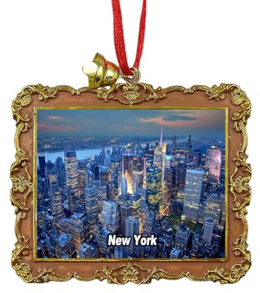 Wedarego New York USA 3D Bilderrahmen Xmas Weihnachtsbaum Dekoration Harz Hängende Ornament Anhänger Reise Souvenir Geschenk