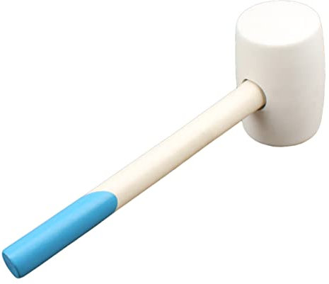 DOITOOL De Goma Con Mango De Madera Mazos De Goma De Goma Gigante Mazos Pequeños Para Niños Martillo Caucho Muñecos Para Niños Pegamento Cocido Bambú 16 Onzas Nacarado