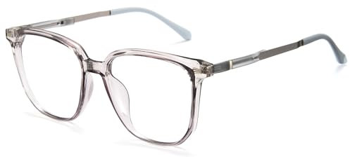 Cyxus Blaulichtfilter Brille Ohne Stärke Herren Damen Mode Computer Schutzbrille Bildschirmbrille Gaming Brille (8159T43 Grau