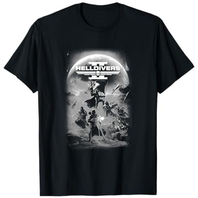Helldivers 2 Graustufen-Sony-PlayStation-Videospiel-Poster T-Shirt