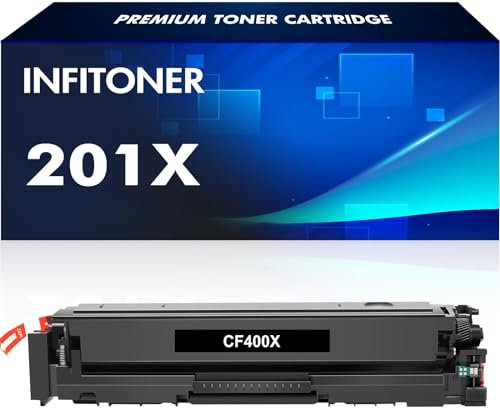 1er-Pack 201X 201A Toner Kompatibel für HP 201X für M277dw Color Laserjet Pro MFP CF400X CF400A M252dw M277n M277 M274n M252n M277c6 M252 M274 Druckerpatronen ( Schwarz )
