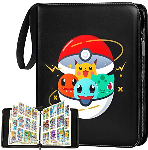 Sammelalbum für Karten,900 Karten Sammelkarten Album 9 Taschen 50 Seiten Sammelmappe karten Ordner Heft,Hochwertiges Wasserdicht PU Leder Card Collection Sammelheft (B900)