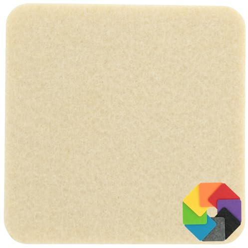 Design Filz Untersetzer eckig - 10x10cm in Muschel für Glas, Getränke, Bar, Tasse, Vase