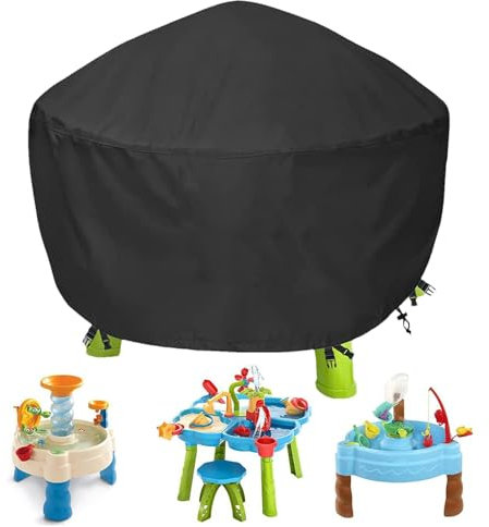 Abdeckung für Wassertische, staubdicht, UV-Schutz, wasserdicht, für Wassertische, Outdoor-Spielzeug, 86,4 x 86,4 x 45,7 cm, passend für Littles Tikes Spiralin' Seas Wasserpark-Spieltisch