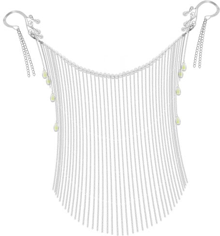 PACKOVE Strass-gesichtskette Mit Quaste Baumelndes Damen-accessoire Für Tanz Cosplay Und Partys Maskerade Gesichtsschmuck Farbe Silber
