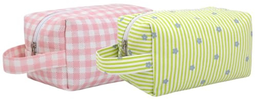 Ecoright Kosmetiktasche, toilettenbeutel für Frauen, Kosmetiktasche mit Fächern, Reise-Kosmetiktasche, Kulturtasche für Reisen für tägliche Essentials(Pack of 2)