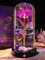 DEEMEI Eternal Rose Flowers Birthday Gifts for Women, for Mum Her, Upgraded USB Galaxy Crystal Rose in a Glass Dome LED Light-Up Presents for Anniversary Wife Grandma, Pink