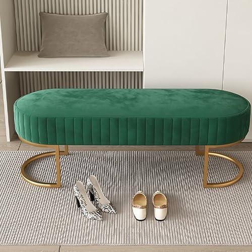 Schuhbank Mit Gepolstertem Sitzfläche, Sitzbank Flur,Storage Bench,Metall Sitzbank,Schuhregal Mit Sitzbank,Garderobenbank,Flur Möbel,Eingangsbank,Metall Schuhregal, Für Den Eingangsbereich(Gold/green,