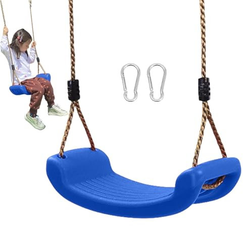 Garden Games Schaukelsitz aus robustem Set mit 2,04 m langem verstellbarem Seil und 2 Karabinern, Robustes schaukel, Elastischer Kinderschaukel Farbe Eva weichen Bord U-Schaukel Brettschaukel Schaukel