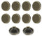 QUARKZMAN 10 Stück Knöpfe 10mm Metall Flache Buttons zum Annähen Runde Bastelknöpfe für Bekleidung Hosen Mantel Jacken Blazer Hemd Anzüge Dekorieren Handwerk Selber Machen, Bronze