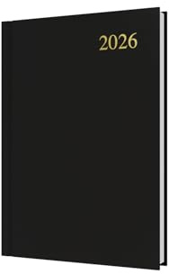 Collins Essential ESSA51.99-26 Kalender 2026, Jahresplaner, Tagesplaner, A5, Hardcover, Schwarz