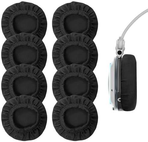 KASURE Housse Casque Audio 8 Pcs, Coussinets Casque Bose, Mousse Rétractable Réutilisable, Protection Quotidienne Contre La Transpiration des Écouteurs, pour Salle de Sport et Jeux (Noir)