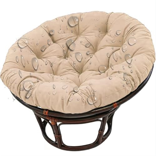 Hängesessel Kissen, Polster, Gartenstuhl Kissen, Wasserdicht Auflage für Polyrattan/Rattan Hängeschaukel, Hängekorb Gemütliches Stuhlauflage, Schaukel Korb Papasansessel Rundkissen,No14,80*80cm