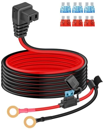 RIIEYOCA 14 AWG 12V Auto Kühlbox Kabel,Kompressor Kühlschrank-zu-O-Ring-Batterieanschluss-Stromkabel, für Camping & Outdoor, Campingkühler usw(1.5M/5FT)