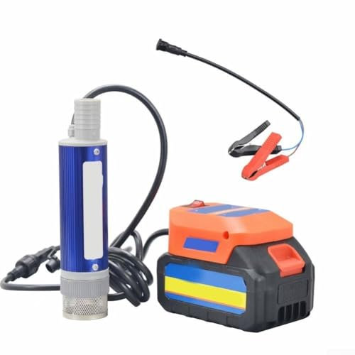 Pompa di trasferimento alimentata a batteria al litio da 18 V, pompa sommergibile senza fili da 38 mm, con cavo da 2,4 m, per gasolio, acqua, portata 40-60 l/min, capacità di sollevamento 4-6 m