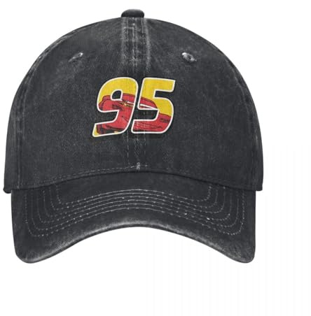 Autos Lightning McQueen Nummer 95 Männer Frauen Baseballmützen Cartoon Distressed Hüte Jahrgang Outdoor Alle Jahreszeiten Reise Snapback Cap