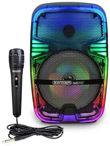 Bontempi | Wireless Acoustic Light Speaker with Microphone and RGB Lights, Remote Control, Display, TWS Function, 37 x 24 x 19.5 cm