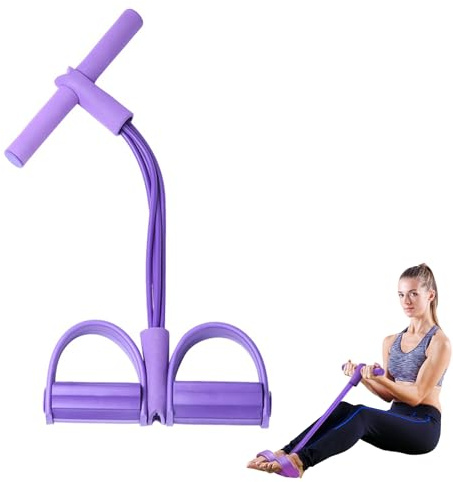 6-tube Elastic Resistance Bands with Handles,Elastic Sit Up Pull Rope, Pedal Resistance Band,Multi-function Foot Pedal Puller for Home Gym, Yoga, Pilates and Full Body Trainin