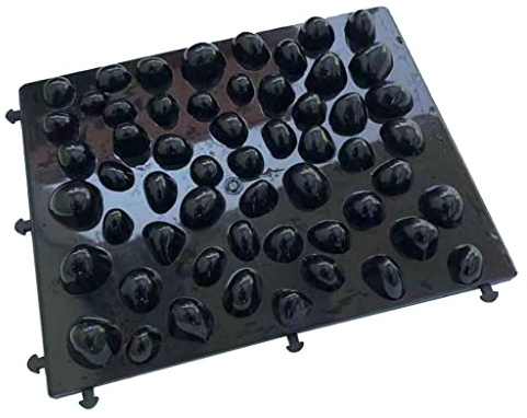 Pebbles Foot Massage Pad Toe Pressure Plate Shiatsu Blanket Yg Mat Black 37x29.5x3.2 cm