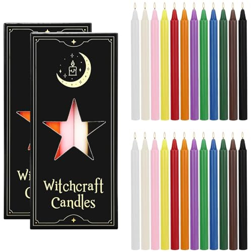 Spell Candles, Set of 24 Coloured Candles, Magic Mini Tapered Hanukkah Candle, Unscented Candle Sticks for Witchcraft, Wiccan Altar, Magic Tools, Rituals, Prayer, Meditation (16 * 1.2cm, 12 Colours)