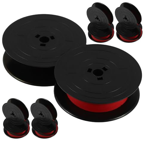 Gogogmee 5 Stück 5 Stück Doppelspulen Farbband Ersatz für Schreibmaschinen Breites Vintage Band Rot und Schwarz Kompatibel mit Gr9 Ne800 Ne3000 1009fn 1066fn Manuelles Ersatzfarbband