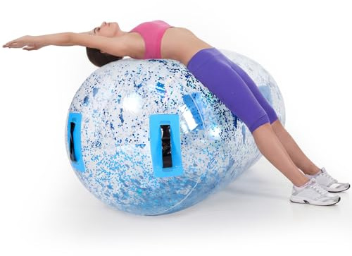 Gemscream Aufblasbare Gymnastikmatte, 101,6 x 61 cm, Glitzer, Gymnastikzylinder, Rückenausrüstung, Handtraining, Cheerleading, Yoga, Heimgebrauch