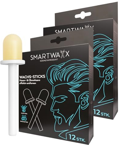 SMARTWAXX – 24 Wachs-Sticks zur Entfernung von Nasen- & Ohrenhaaren | Die hygienische und langanhaltende Art der Nasenhaarentfernung ohne Trimmer | In 15 Sekunden einsatzbereit, sanft zur Haut