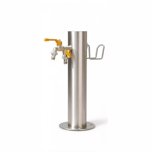 Yidlkecqey Colonna d'Acqua da Giardino, Fontana Indipendente in Acciaio Inox, Isolamento Termico Antigelo, Doppio Ingresso Acqua (Laterale/Fondo), per Irrigazione e Pulizia(50x20.5cm/19.7x8in)