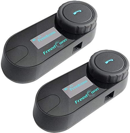 FreedConn TCOM-SC Motorrad Gegensprechanlage Headsets Motorradhelm Intercom Wasserdicht Wireless Interphone für Motorradfahren Skifahren 2-3 Fahrer LCD-Bildschirm Full Duplex-Freisprecheinrichtung