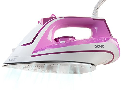 Domo Fer à repasser à vapeur 2200 W, effet pressing 120 g/min, réservoir d'eau 300 ml, système anti-goutte, système anti-calcaire, vapeur verticale, argenté