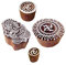 Royal Kraft Jaipuri Gestalten Ganesha und Om Hölzern Drucken Stempel (Set von 4)