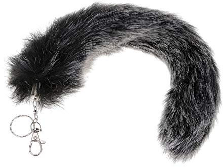 Peakpet Kunstlich Fuchsschweif Anhänger Taschenanhänger Schlüsselanhänger Kunst Fuchsschwanz Damemtasche Handtasche Anhänger Dekor mit Karabiner 40cm Länge