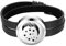 JewelryWe Schmuck Unisex Aroma Öl Diffusor Armband, Edelstahl Halbmond Mond Sterne Aromatherapie Diffusor Locket Medaillon Lederarmband Armreif mit 6 Pads, Schwarz Silber