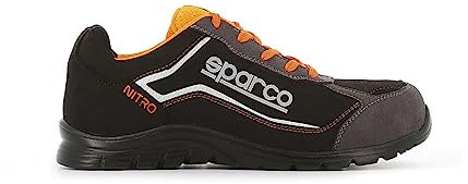 Sparco Sicherheitshalbschuh Nitro Black Orange S3 SRC Größe 42 Schwarz Orange