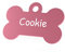 ENGRAVO Hundemarke Knochen in Pink 32mm mit Deiner persönlichen Gravur und 2 gratis Schlüsselringe