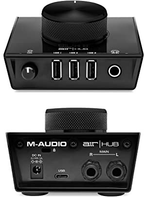 M-Audio AIR|HUB - USB / USB-C Desktop Audio Interface with Built-In 3-Port Hub and Software Suite