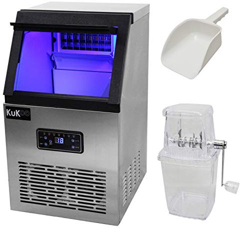 Eiswürfel-bereiter Maschine, Eiscrusher, Maschine aus Edelstahl, Geschäftliche Maschine, Ideal für Restaurants, Cafés und Bars, Cockails und Smoothies