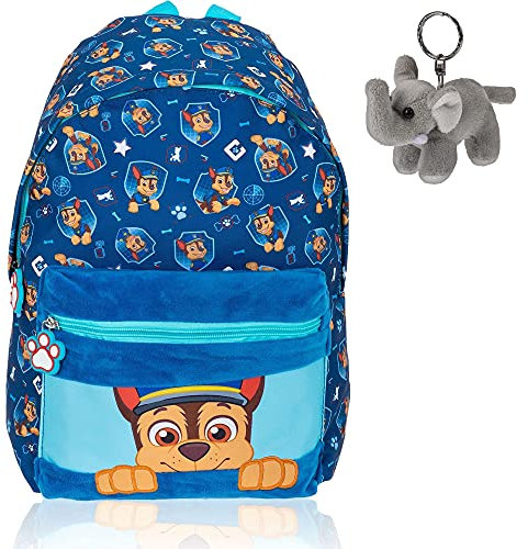 Rucksack Kinder PAW Patrol Kinderrucksack Kindergarten Tasche backpack 20593-0500 Chase Blau + Elefant-Anhänger