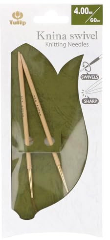 Tulip KS-600400 Stricknadeln, Bamboo, Beige, 60 cm x 4 mm