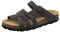 AFS-Schuhe 2122 Sommer Pantoletten für Damen mit Fussbett, hochwertige offene Sandalen aus Leder (38 EU, grau/Stone)