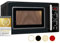 Exquisit Retro-Mikrowelle 700 Watt, 25,5 cm Drehteller, 1000 Watt Grill, 20L, 5 Leistungsstufen, Timer, Auftaufunktion, 2 Drehregler, RMW720-3GDIG schwarz