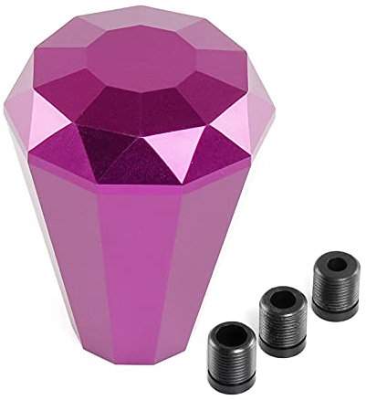 muge racing Auto-Schaltknauf, Diamant-Universal-Aluminium-Schaltknauf mit 8/10/12 mm Adaptern (lila)